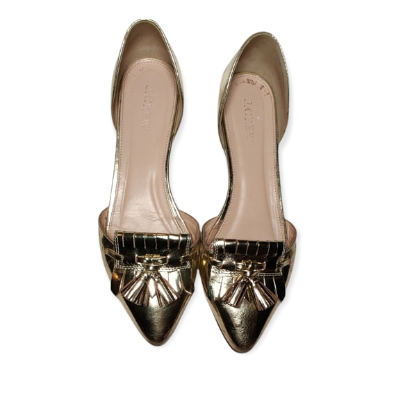 J.Crew Mirror Metallic D'orsay Loafer Flats - Picture 3 of 7